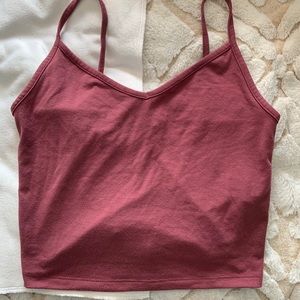 Forever 21 Basic Off Pink Crop Top/Tank